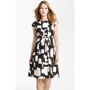 NEW NWT $458 Kate Spade Jane Geometric Abstract BW Work Date Cocktail Dress 14